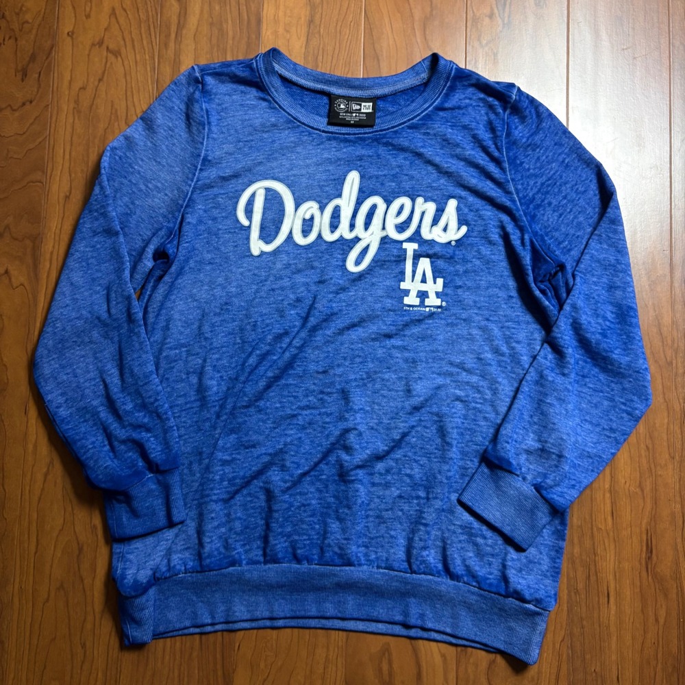 New Era Los Angeles Dodgers Sweatshirt Blue Heather Crewneck MLB Size 00